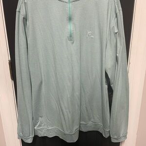 Rhoback Mint Striped Quarter-Zip Pullover